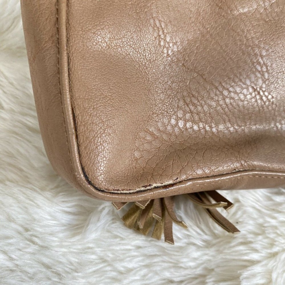 Big Buddha Crossbody Purse Mini Saddle Bag Faux Leather Tassel Beige Cute Boho - Picture 9 of 12